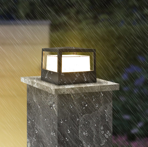 Outdoor LED Lights Aluminium Cylinder Lawn Post Light Waterproof Industrial Garden Pillar Lamp