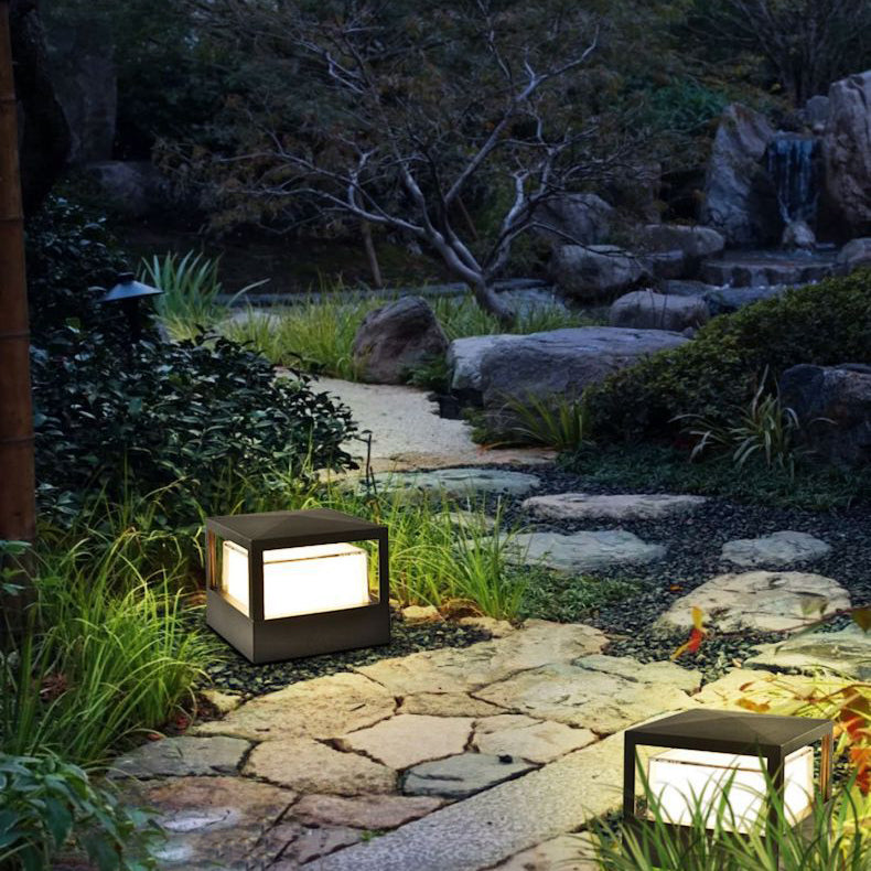 Outdoor LED Lights Aluminium Cylinder Lawn Post Light Waterproof Industrial Garden Pillar Lamp