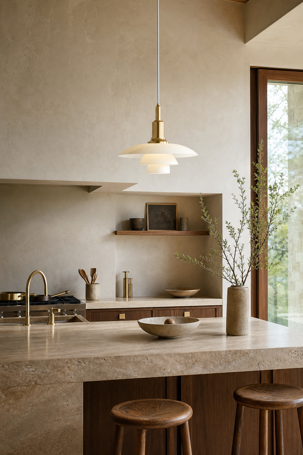 Three-Tier Opal Glass Pendant Light gallery 06 kitchen island wide
