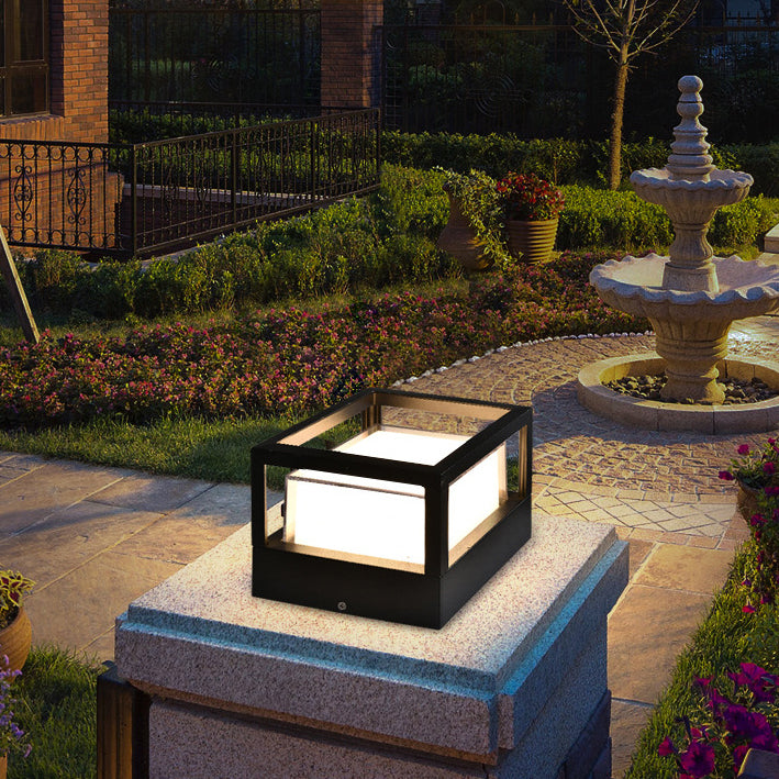 Outdoor LED Lights Aluminium Cylinder Lawn Post Light Waterproof Industrial Garden Pillar Lamp