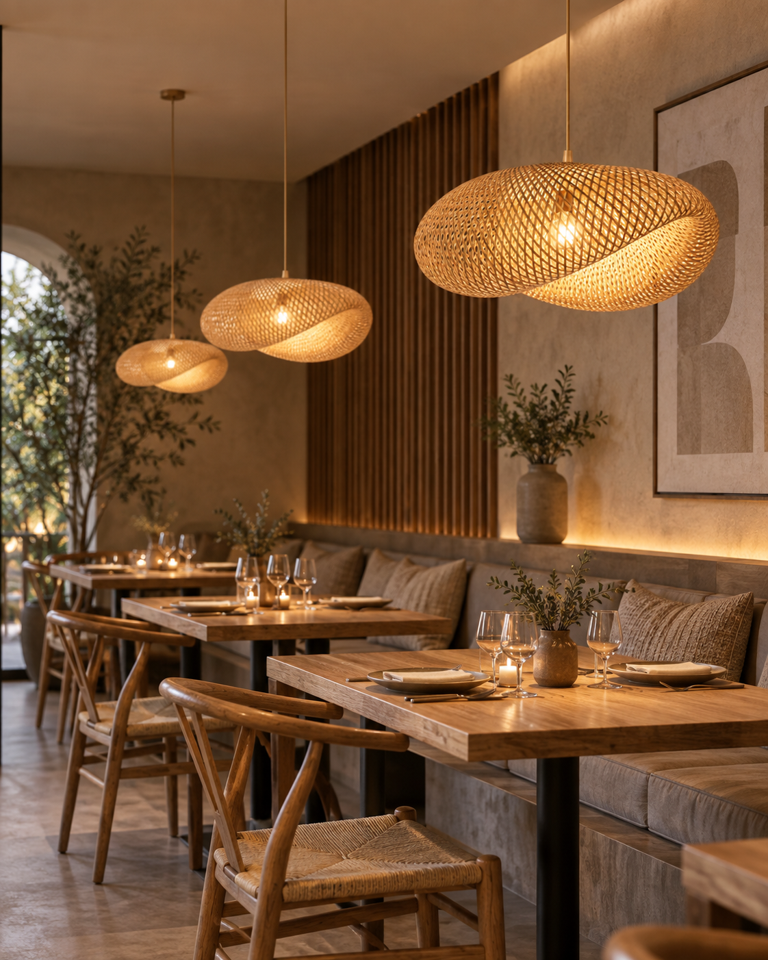 Rattan Pendant Light Woven Oval Dome Hanging Ceiling Lamp Dining Room Kitchen