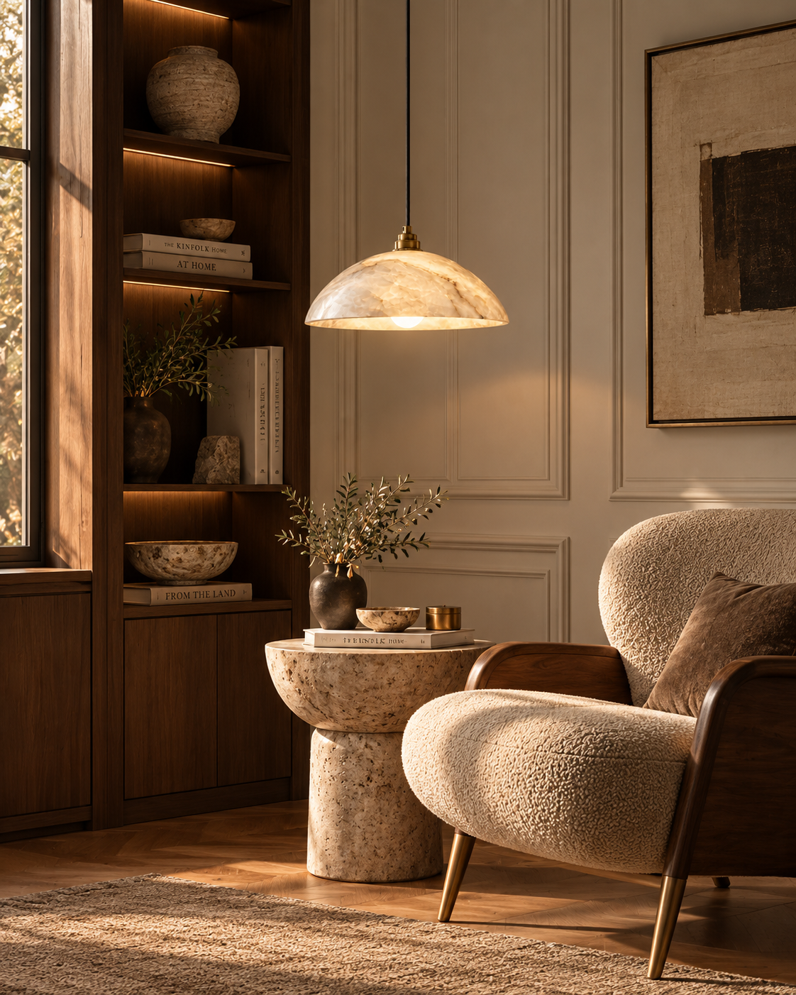 Alabaster Pendant Lights Domed Shade Brass Fitting Hanging Ceiling Light Kitchen