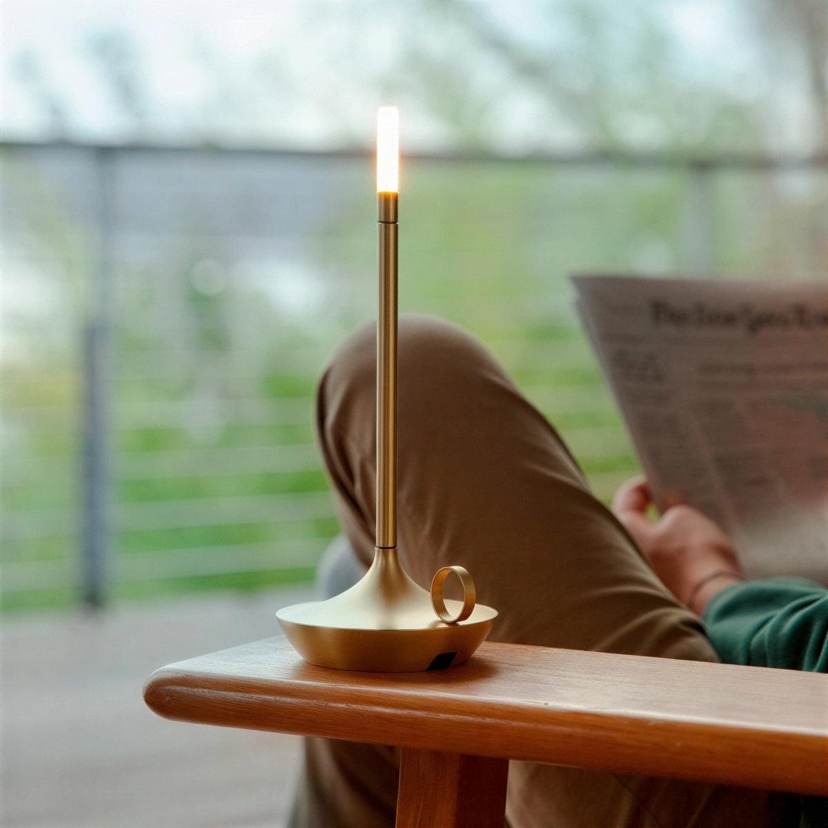 Cordless Table Lamp LED Candle-Style Dimmable Portable Rechargeable Bedside Dining