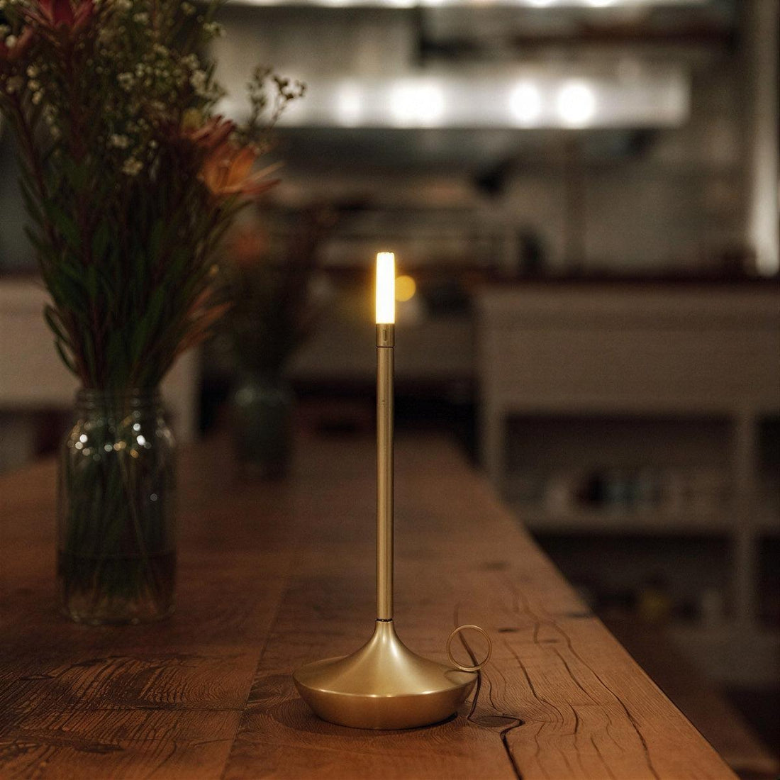 Cordless Table Lamp LED Candle-Style Dimmable Portable Rechargeable Bedside Dining