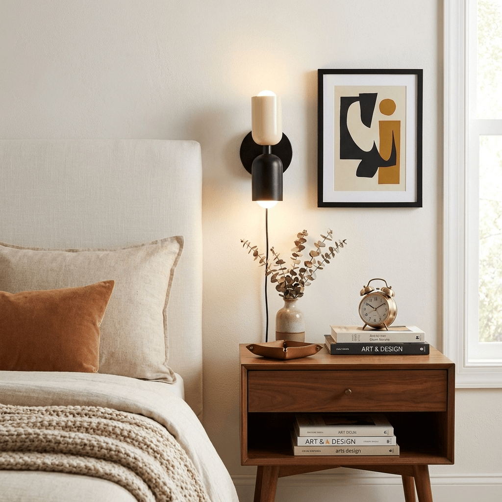 Dual Glow Wall Sconces Two Light Up Down Plug In Cord Switch Bedroom Living Room