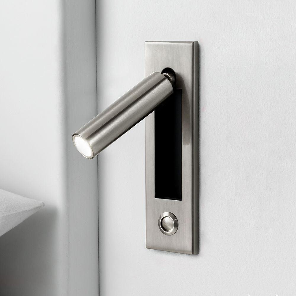Reading Lamp Recessed Wall Mount Adjustable Spotlight Head Button Switch Bedside