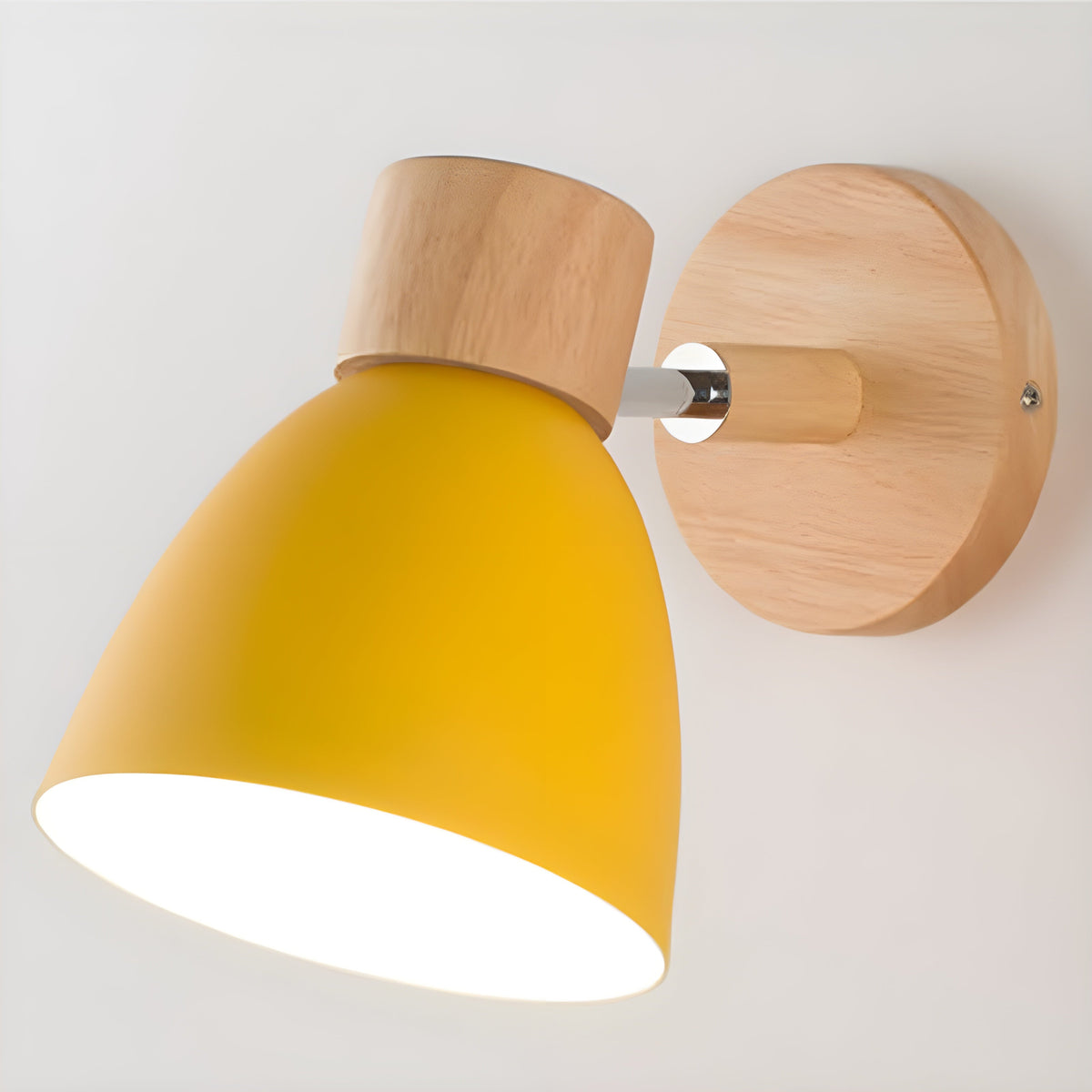 Wall Lamps for Bedroom Wood Nordic Sconce Dome Shade Pull Chain Switch Bedside