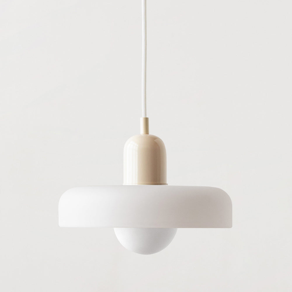 Glass Pendant Lights Bauhaus Round Flat Disc Shade Hanging Ceiling Light Home Decor
