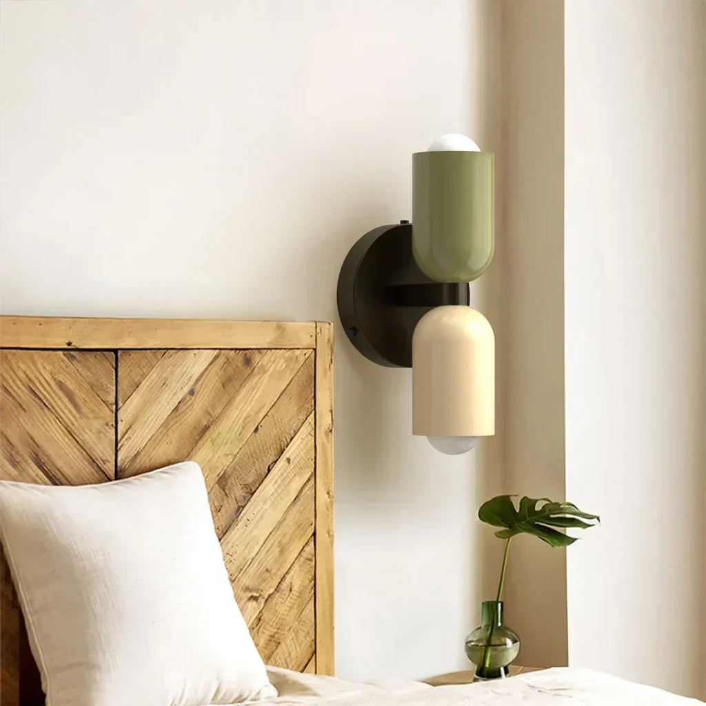 Wall Sconces for Living Room 2-Light Up Down Dome Shade Bedroom Bedside Lighting