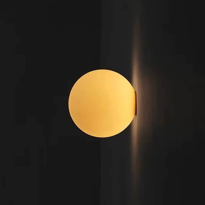 LED Modern Wall Lights Frosted Glass Globe 1-Light Round Sconce Bathroom Bedroom