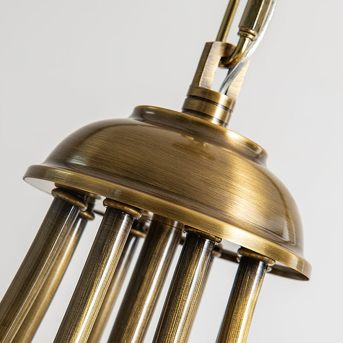 8-Light Globe Chandelier Brass Finish White Frosted Glass Curved Arm Dining Room