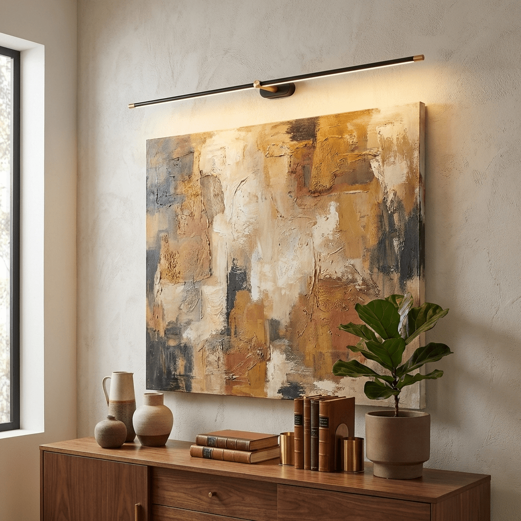 Linear Sconce Integrated LED Light Bar Black Brass Metal Hardwired Wall Vanity