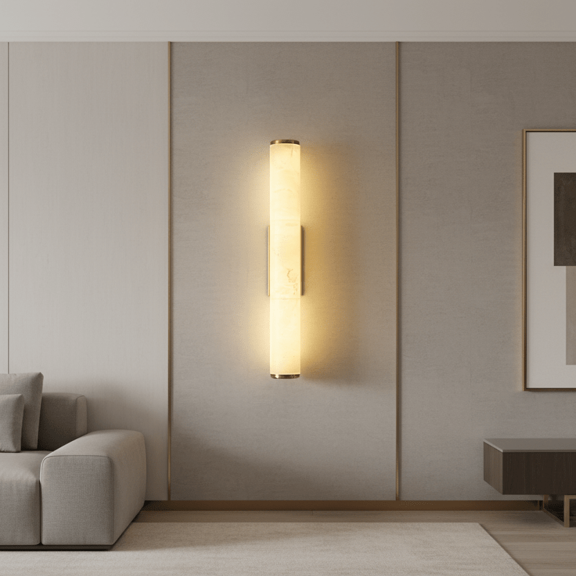 Warm White LED Wall Light Cylinder Linear Sconce Copper Accents Indoor Lighting