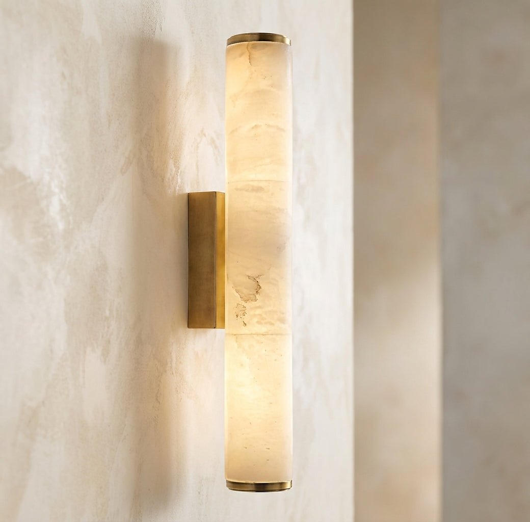 Warm White LED Wall Light Cylinder Linear Sconce Copper Accents Indoor Lighting