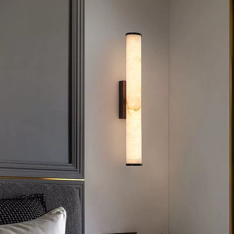 Warm White LED Wall Light Cylinder Linear Sconce Copper Accents Indoor Lighting