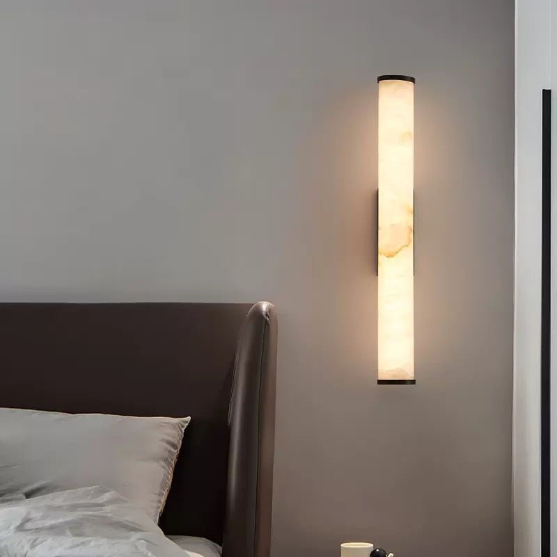 Warm White LED Wall Light Cylinder Linear Sconce Copper Accents Indoor Lighting