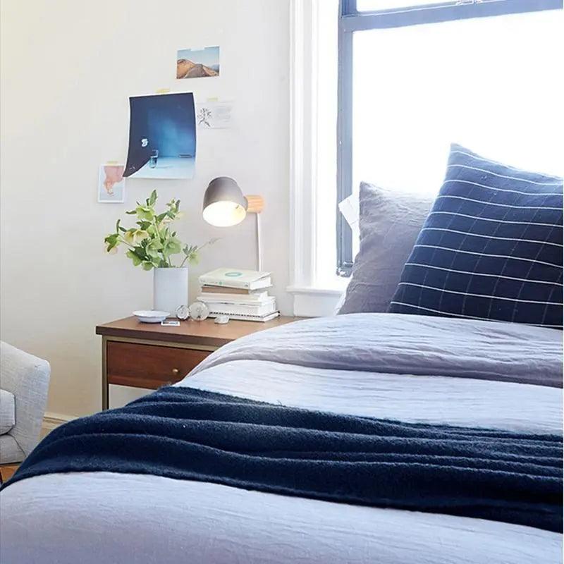 Nordic Plug-In Wall Sconce Dome Shade Wood Arm 3 Color Bedside Reading Light