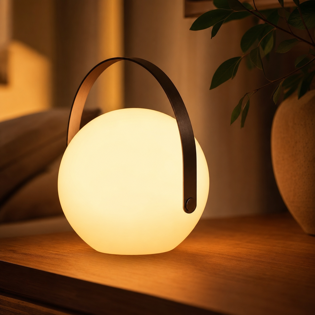 LED Table Lamp Portable Dimmable Globe Night Light Remote Control Timer Bedside