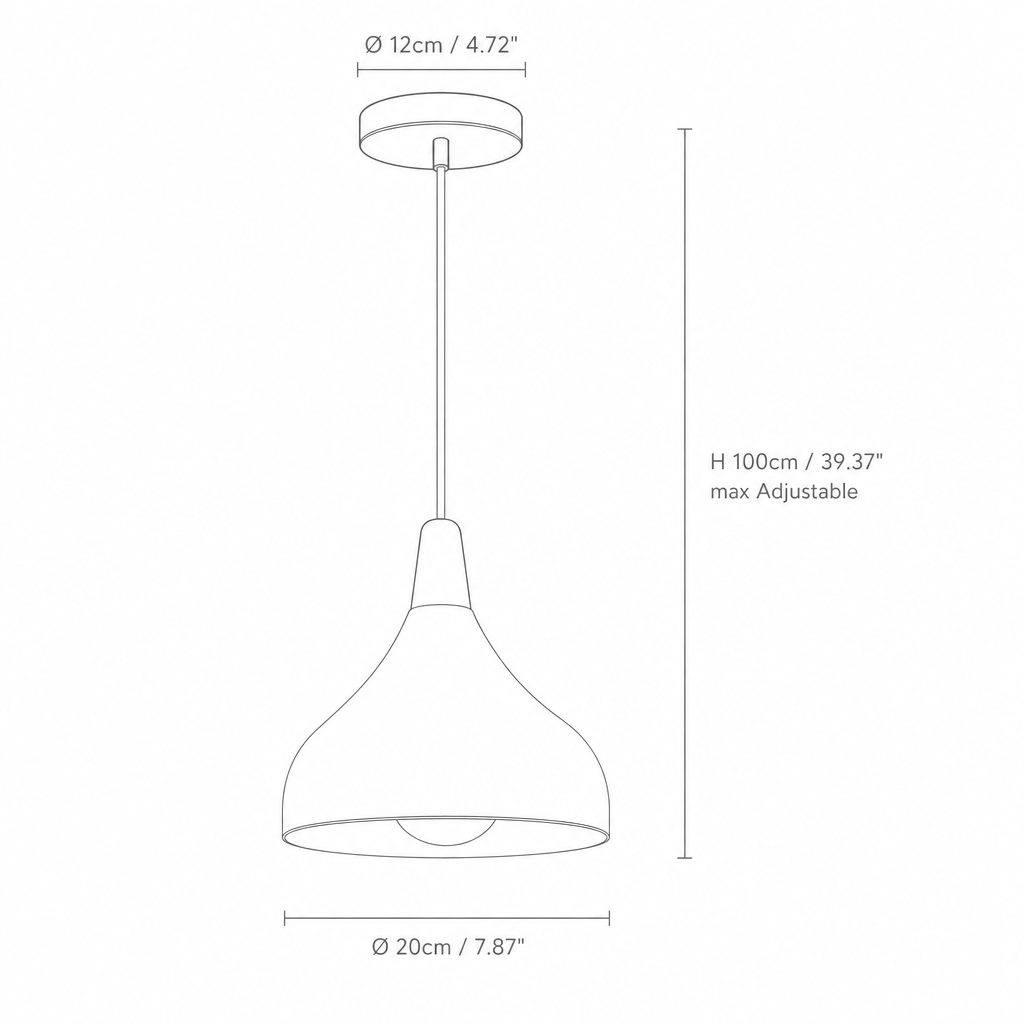 Pendant Ceiling Lights Teardrop Dome Shade Wood Top Hanging Kitchen Island Lighting