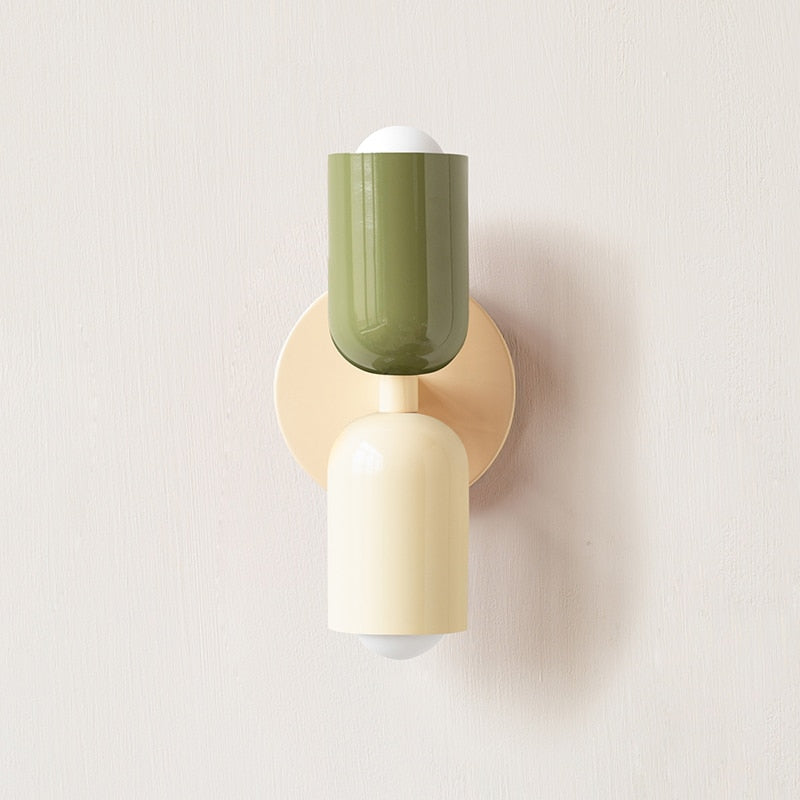 Afli - Colorful Modern Wall Sconce BO-HA Cream Cream + Green Hardwired