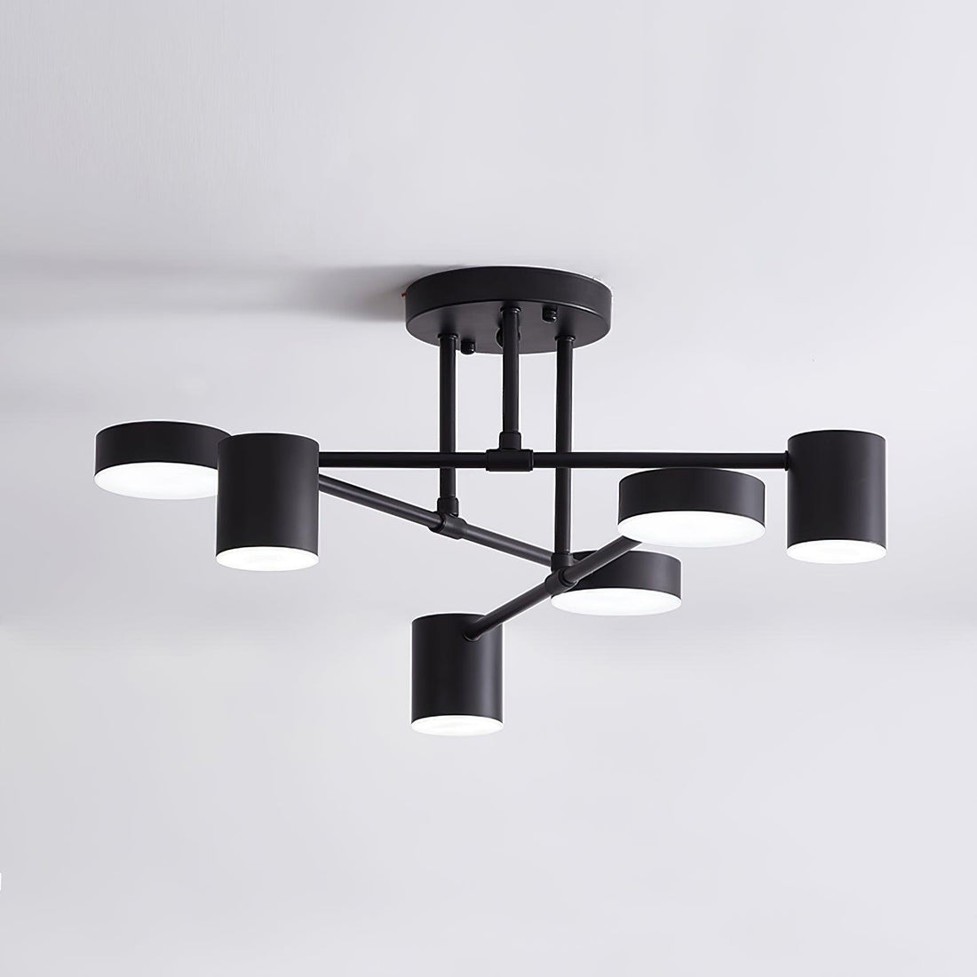 LED Ceiling Lights 6-Light Sputnik Drum Shade Semi Flush Mount Modern Fixture