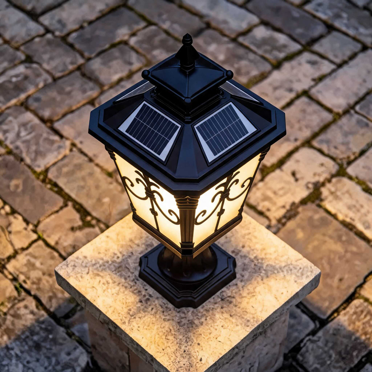 VictorianGlow | Elegant Durable Solar Outdoor Fence Post Light 8