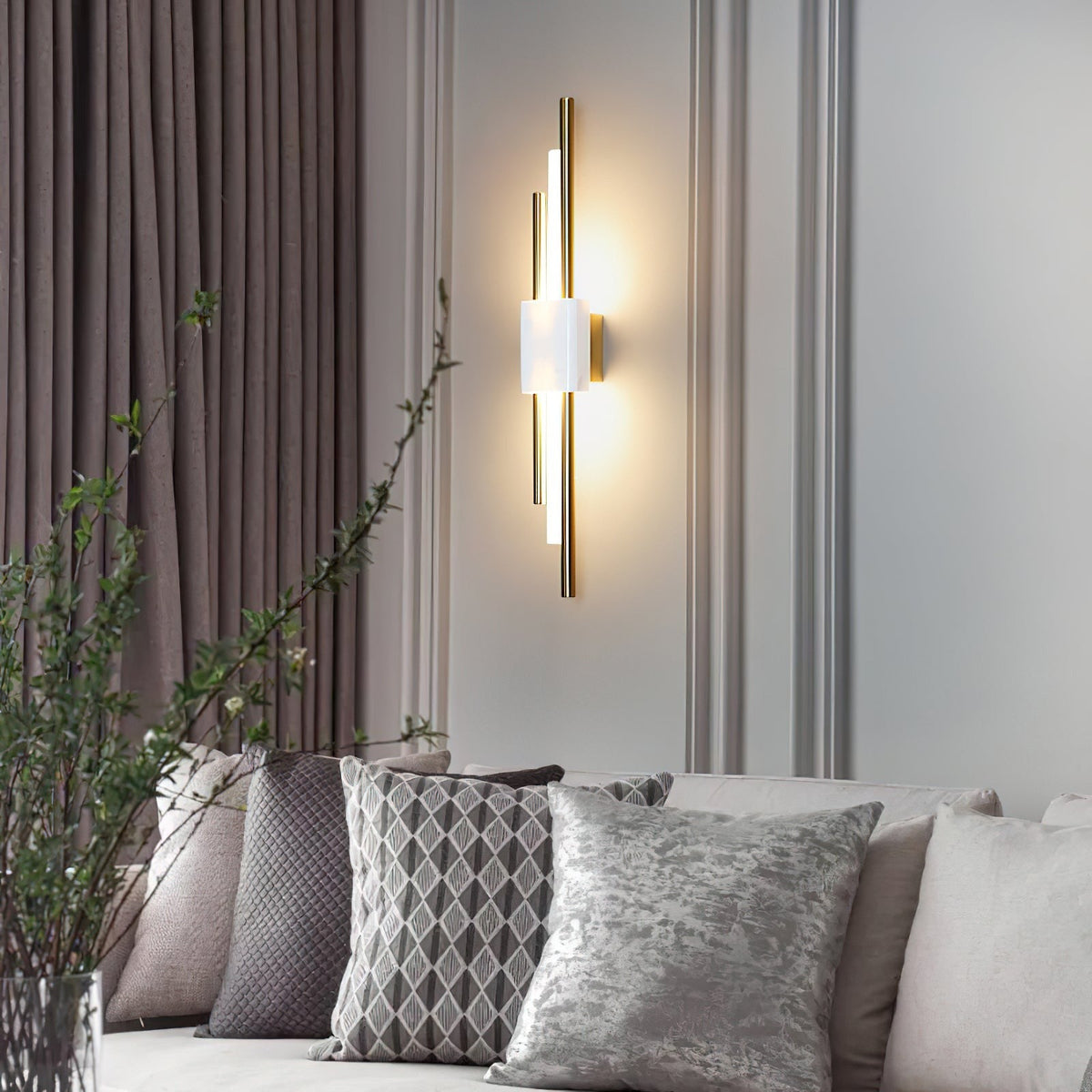 Alcochete wall sconce mounted on living room wall