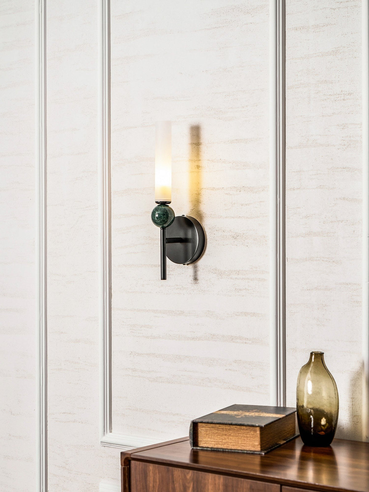 Aljezur Model A compact wall sconce in bedroom nook