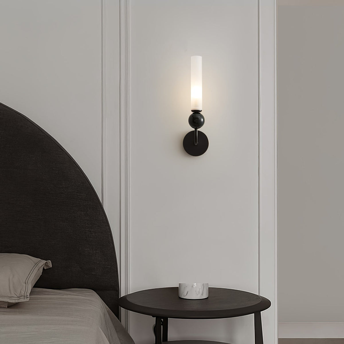 Aljezur Model B black body with black marble ball, front view