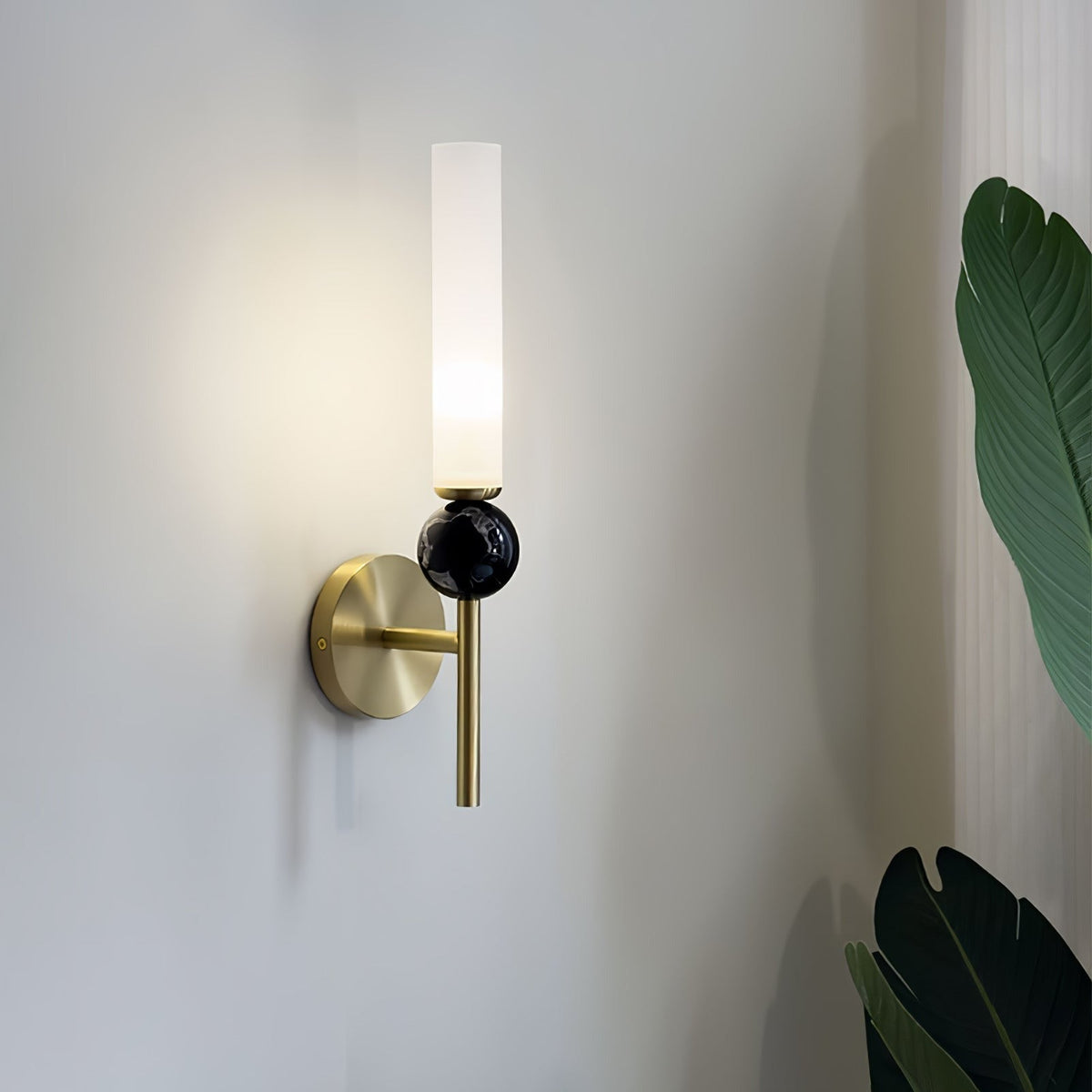 Aljezur wall sconce in living room paired with other fixtures