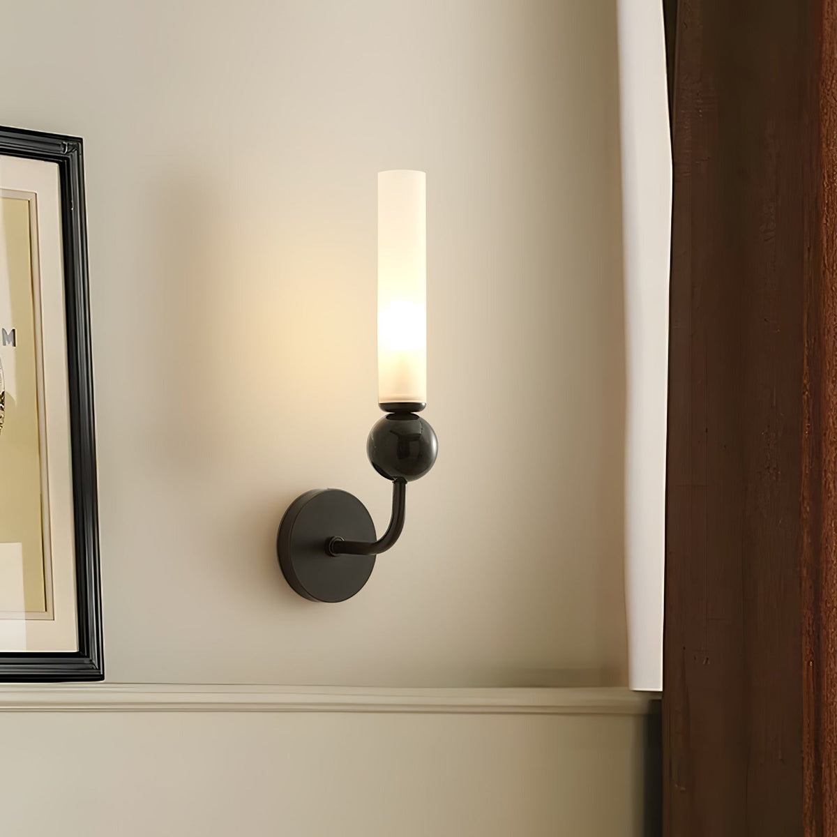 Aljezur wall sconce marble sphere detail with natural veining
