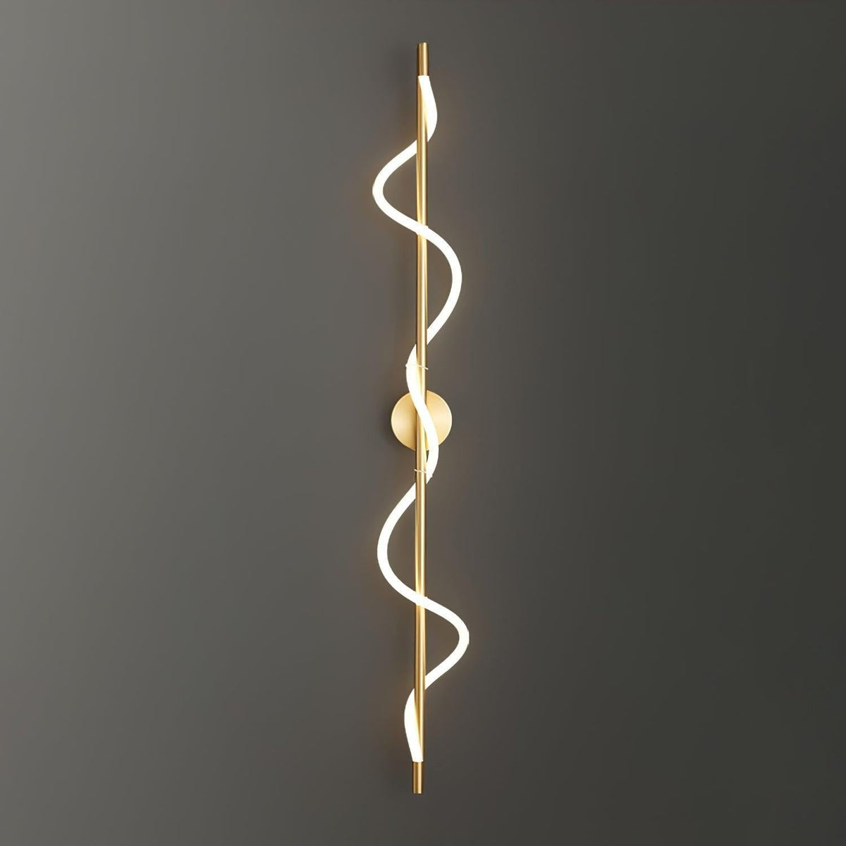 Alvito 120cm tall wall sconce brass finish, full-height product view
