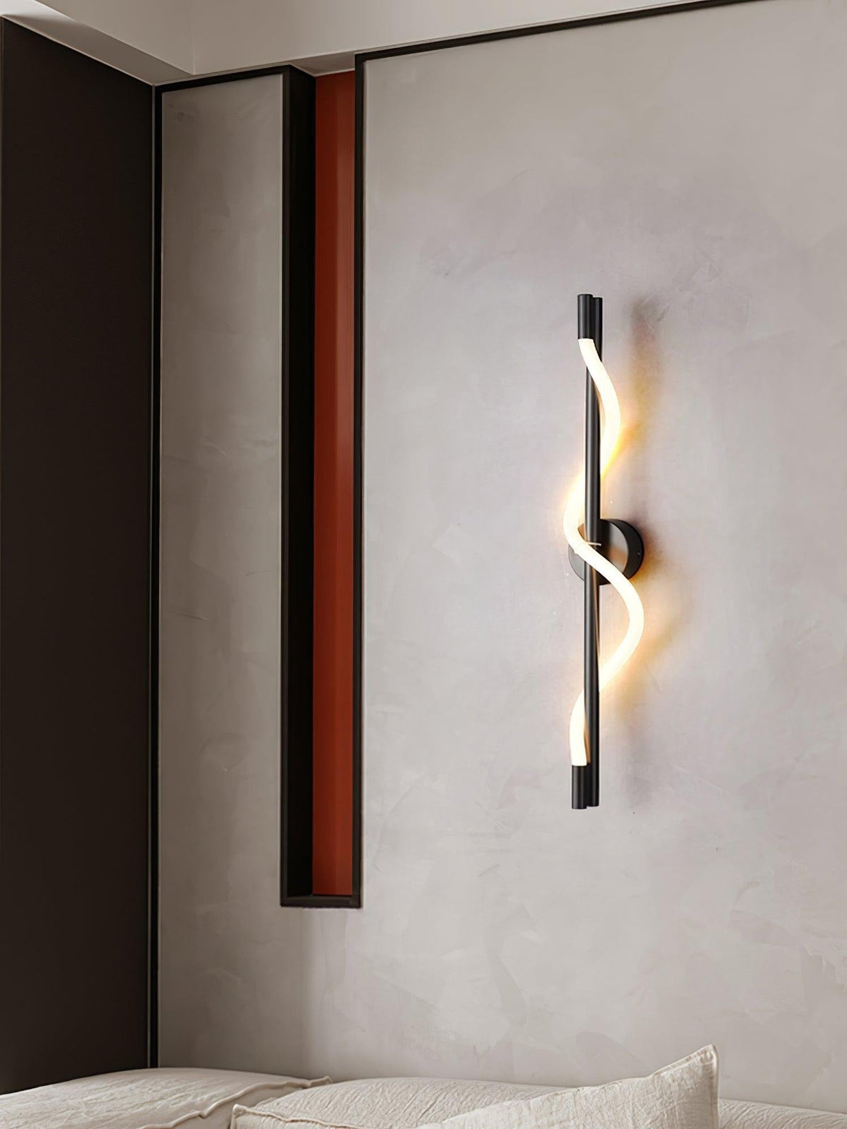 Alvito sconce side profile showing spiral sculptural form and wall depth