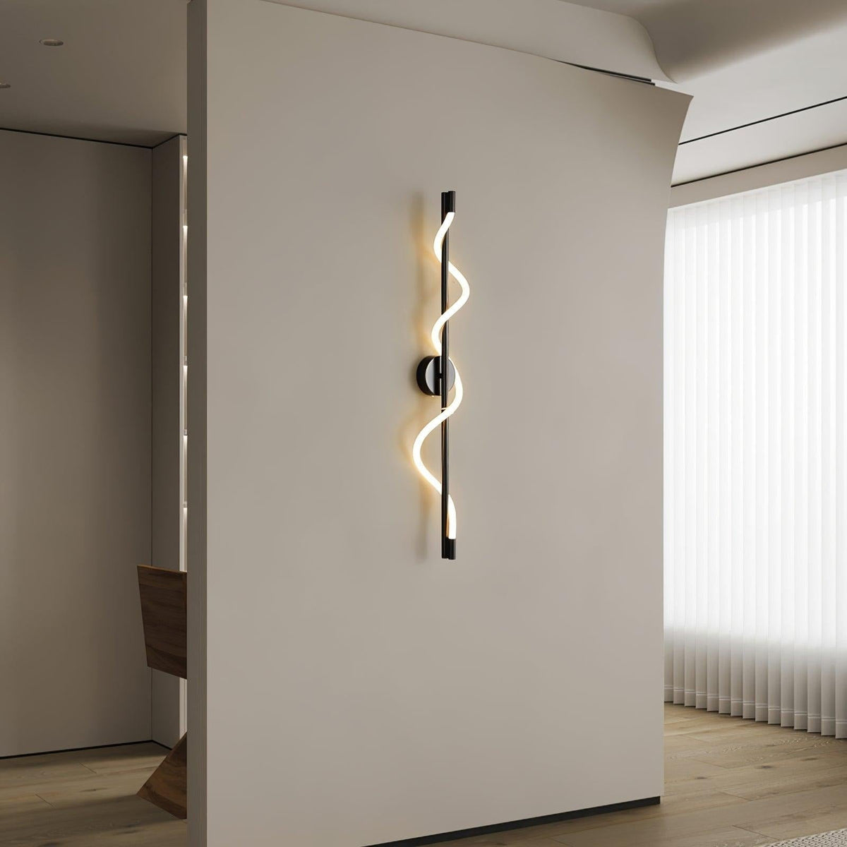 Alvito wall sconce with remote dimmer control, lifestyle room photo
