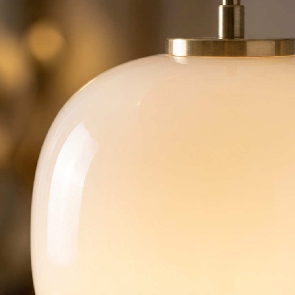 Nordic Opal Globe Pendant Light — Milky White Glass Ceiling Lamp