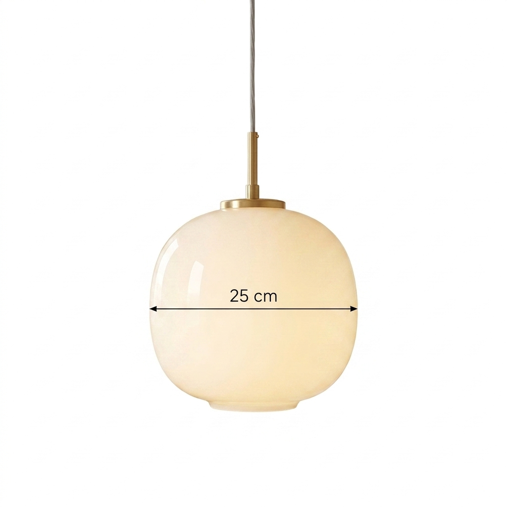 Nordic Opal Globe Pendant Light — Milky White Glass Ceiling Lamp