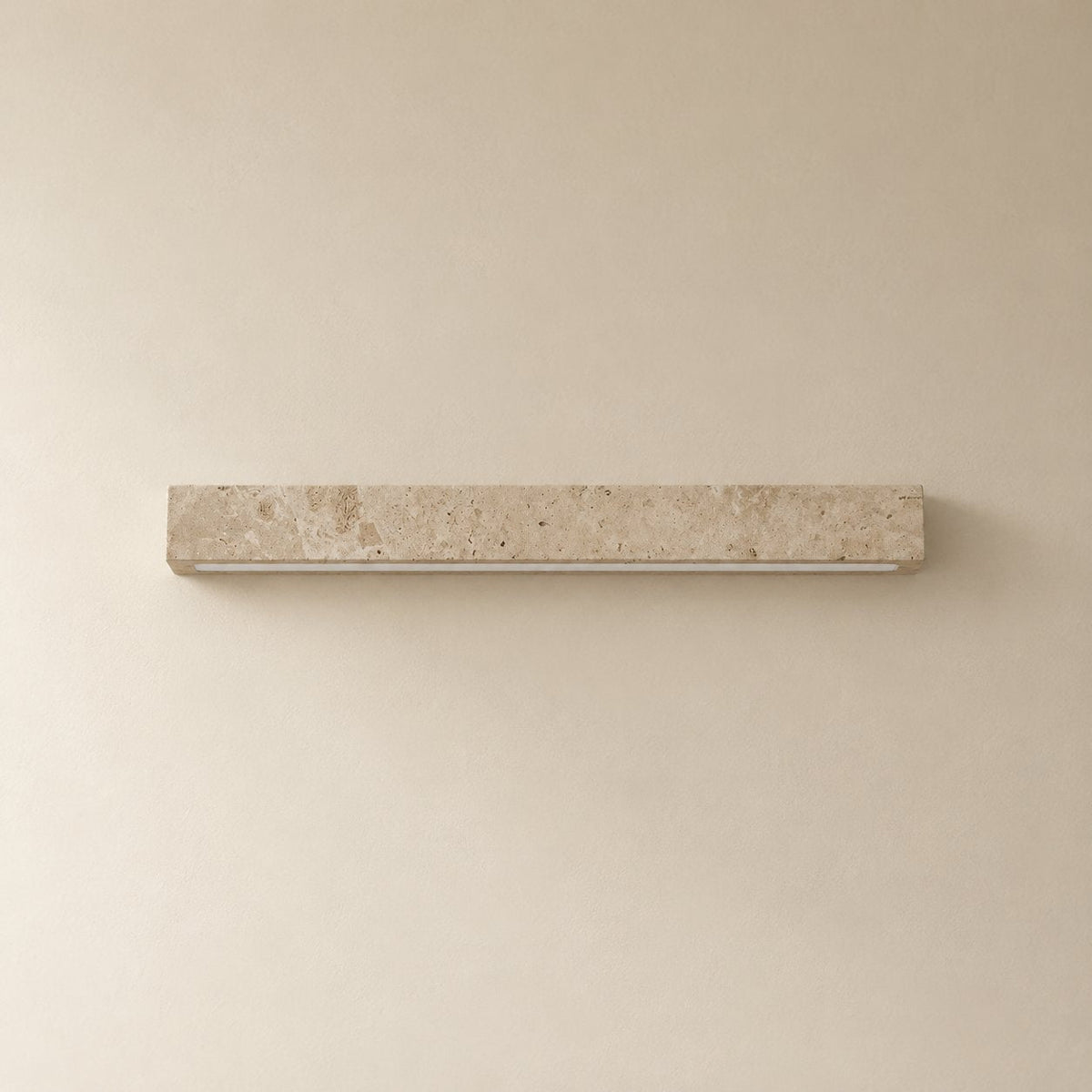 Barrancos linear wall sconce, 58 cm, unlit on a plain plaster wall.