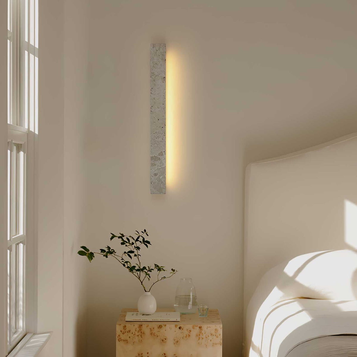 Barrancos travertine sconce in hallway lighting