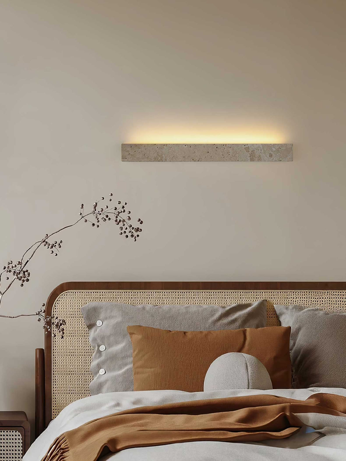 Barrancos wall sconce detail of integrated LED light