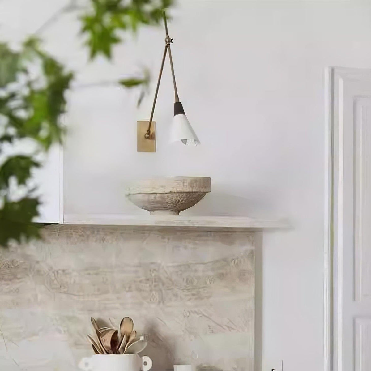 Bedroom installation with sconce as task lighting fixture