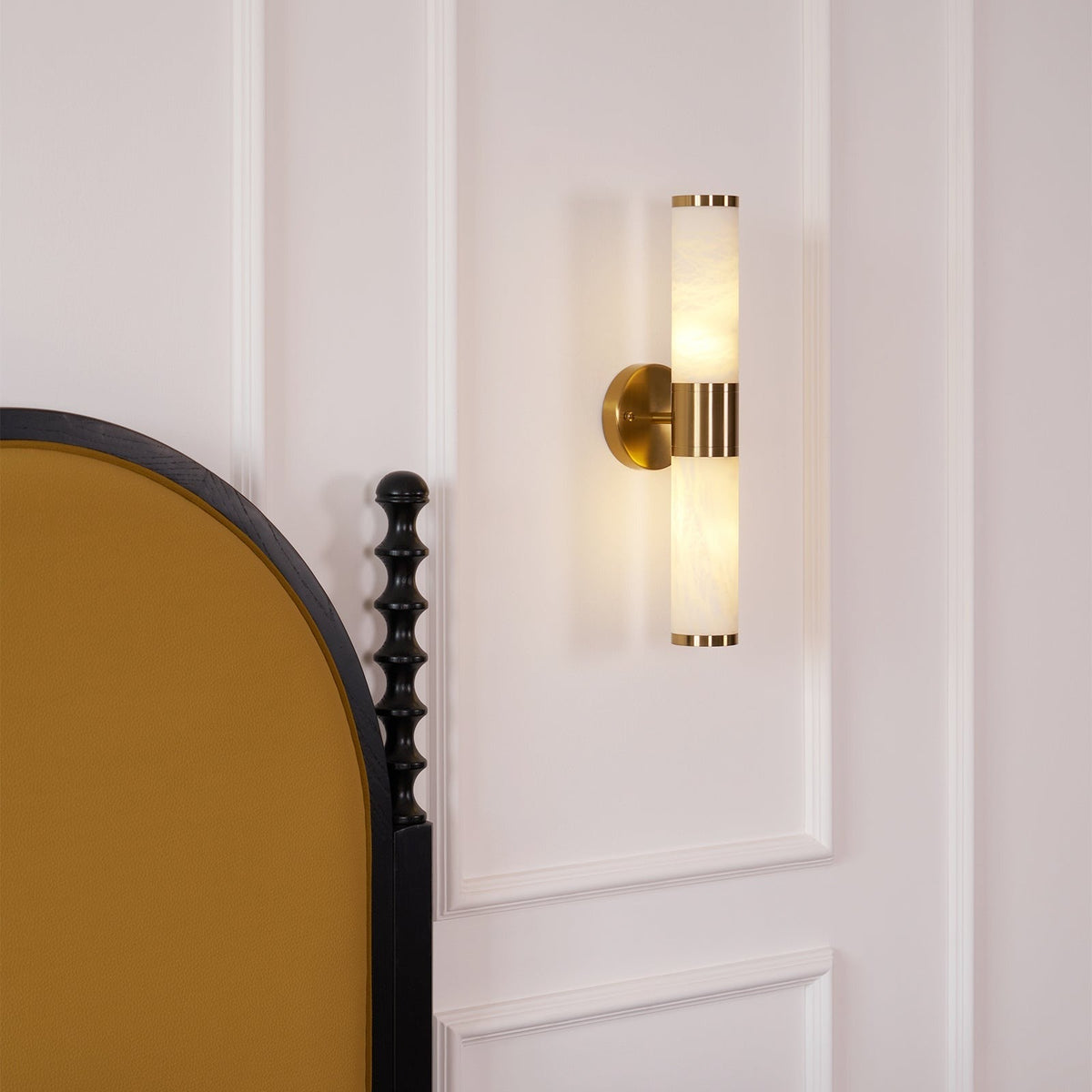 Beja wall sconce, lifestyle in hallway setting