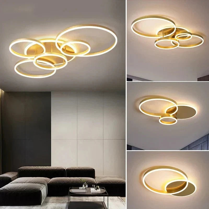 Circle Interlocking Ring LED Flush Mount – view 4