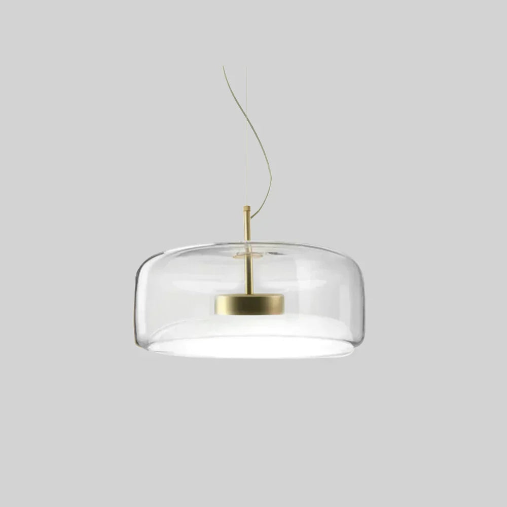 Modern Glass Pendant Light Amber Smoked Clear Dome LED Hanging Lamp Kitchen Island 9-13 Inch
