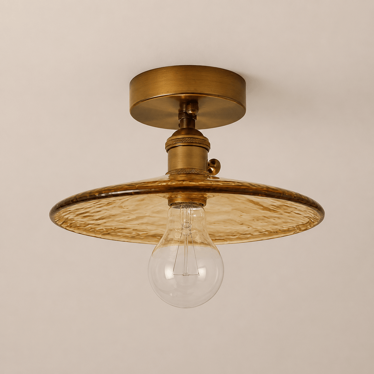 Evangeline | Amber Glass Ceiling Lamp - Luma House