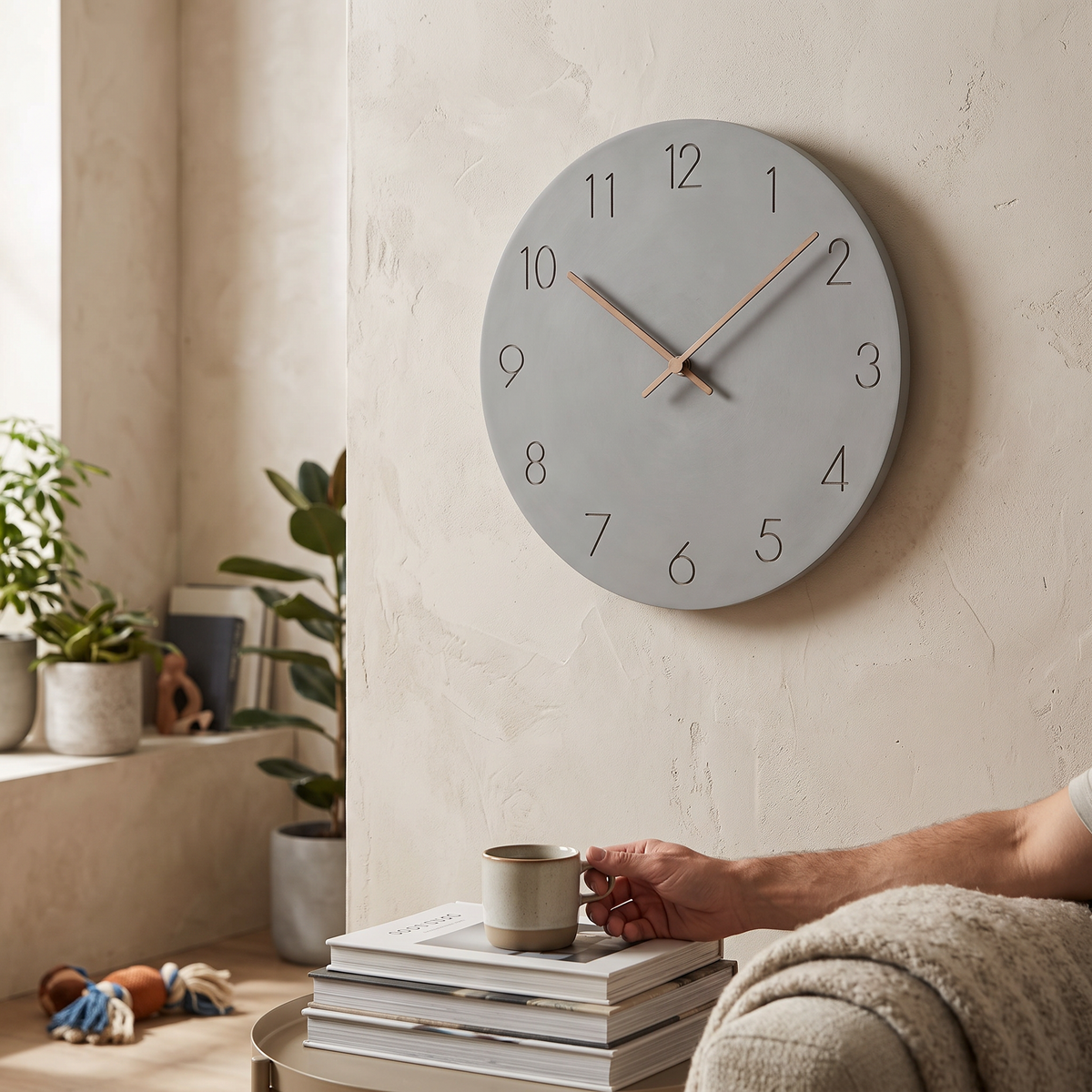 Fjell Minimalist Wood Wall Clock - Grey