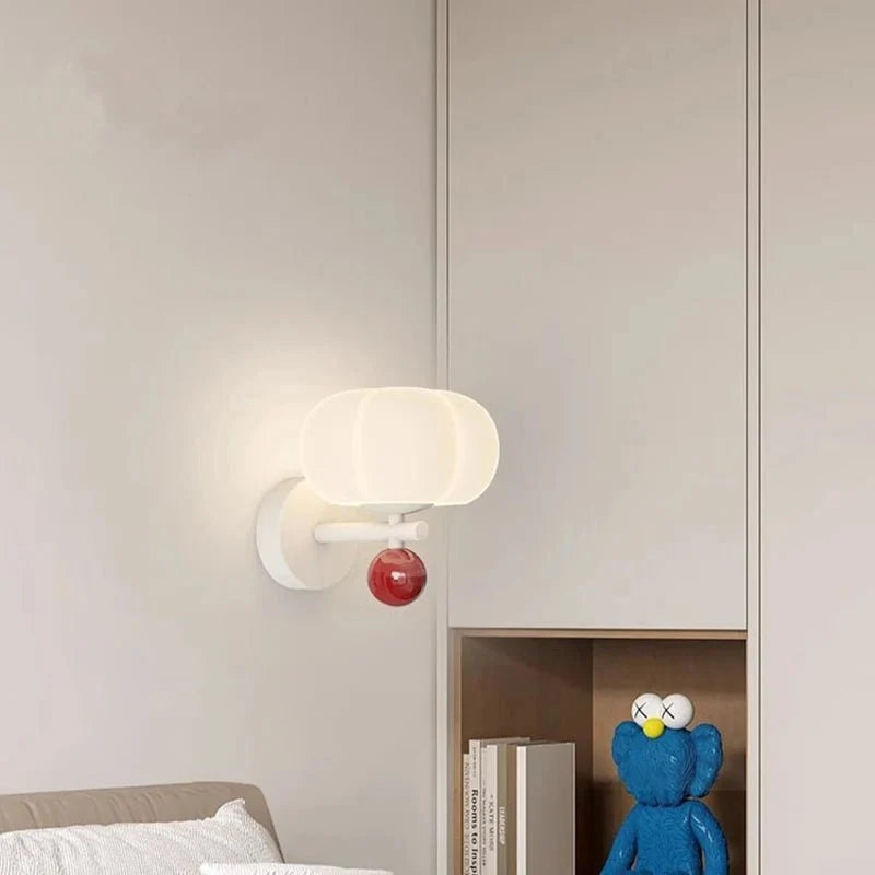 Isadora | Ribbed Pumpkin Wall Sconce in Moulded Resin and Iron - Luma House