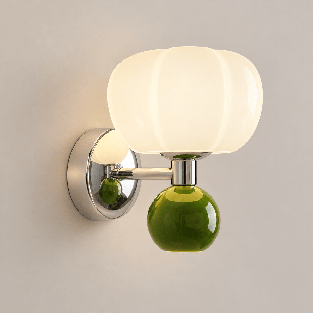 Isadora | Ribbed Pumpkin Wall Sconce in Moulded Resin and Iron - Luma House