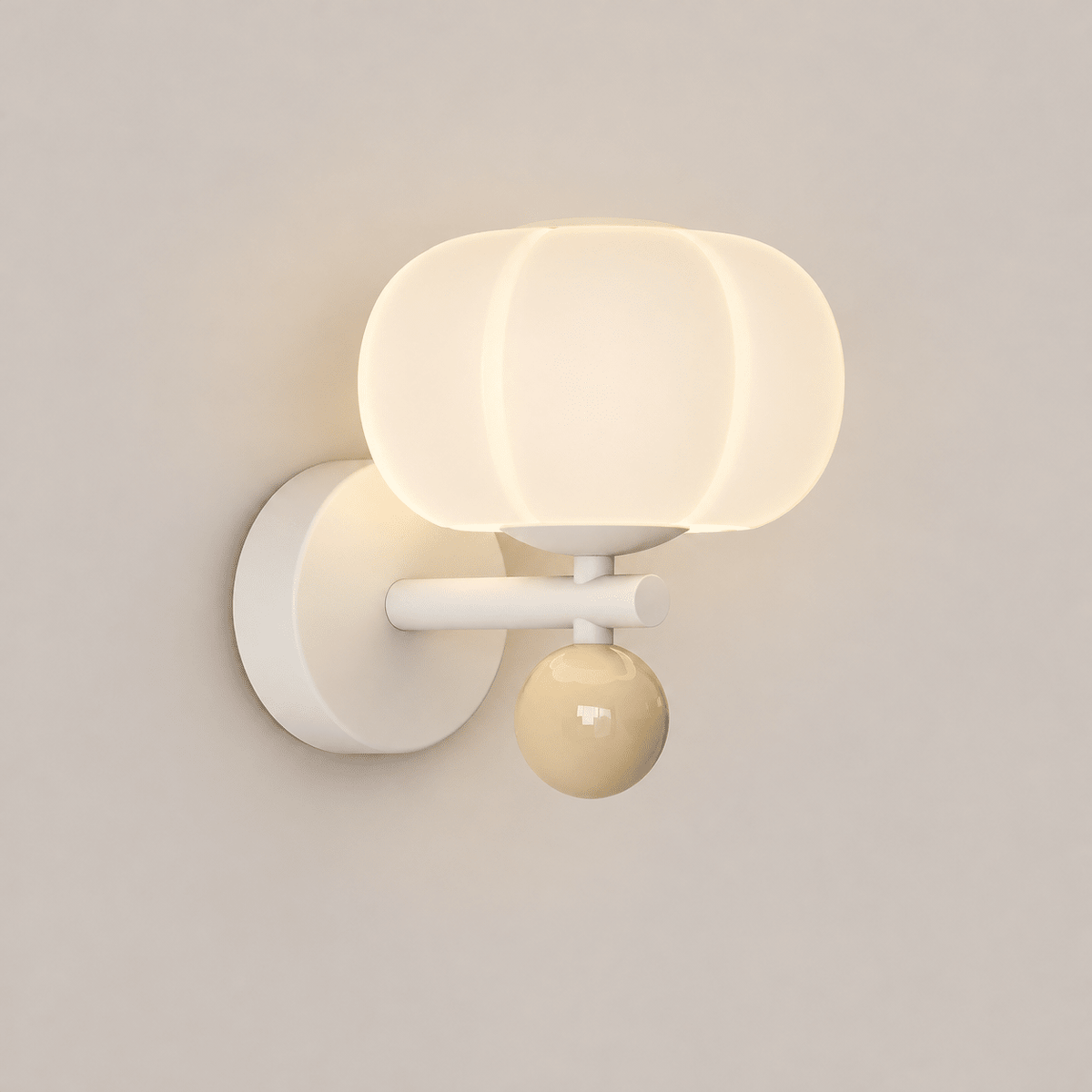 Isadora | Ribbed Pumpkin Wall Sconce in Moulded Resin and Iron - Luma House