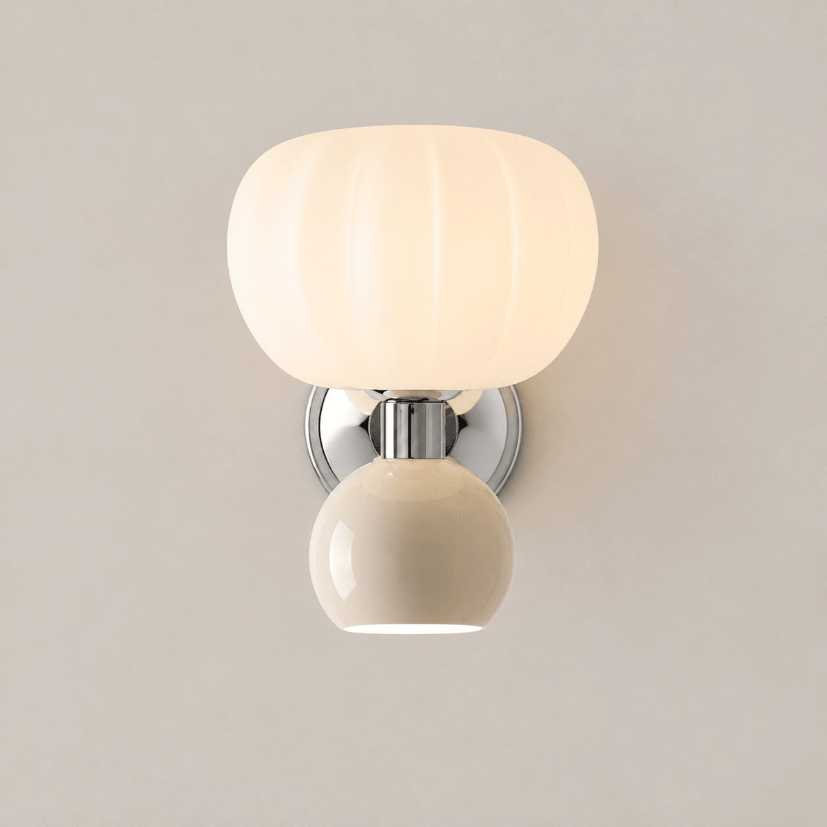 Isadora | Ribbed Pumpkin Wall Sconce in Moulded Resin and Iron - Luma House