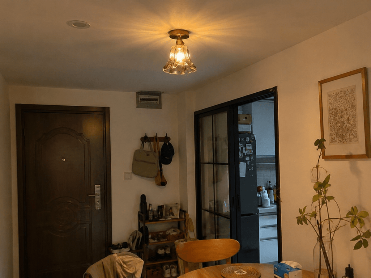 Josephine | Ruffled Amber Glass Ceiling Lamp - Luma House